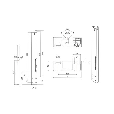 Bakstolpe alu 1100mm K30 u/bunnkasse H for påskruing - 310672