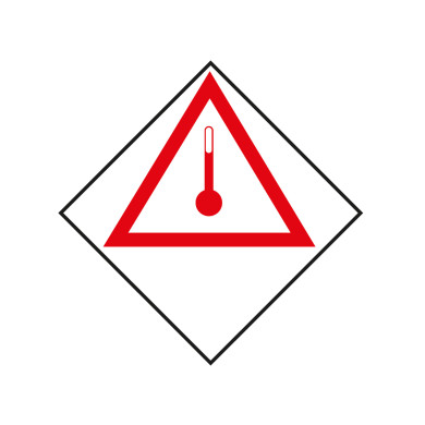 ADR-skylt Ämne m förhöjd temp.
