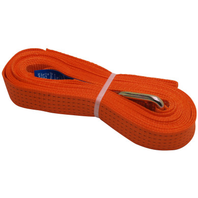 Spännband orange 10m med triangel och ögla 5 ton