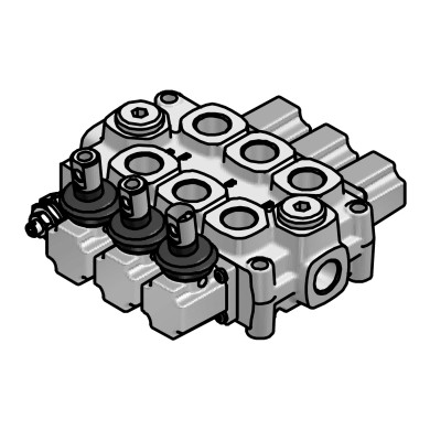 Monoblok, manøvreventil, QM 45 /3E/3E/3E/24V , 3 sektioner,