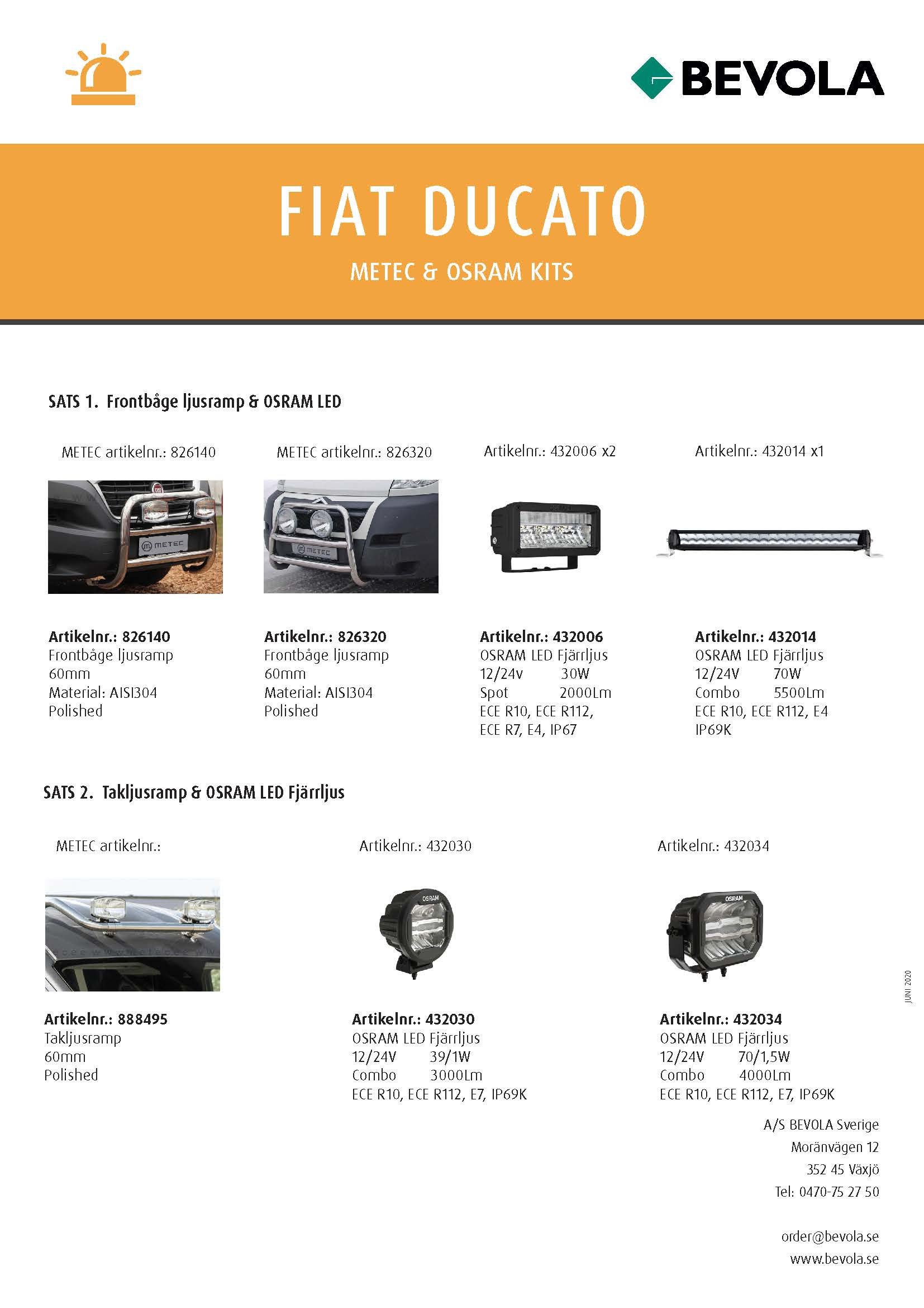 METEC + OSRAM KITS FIAT DUCATO