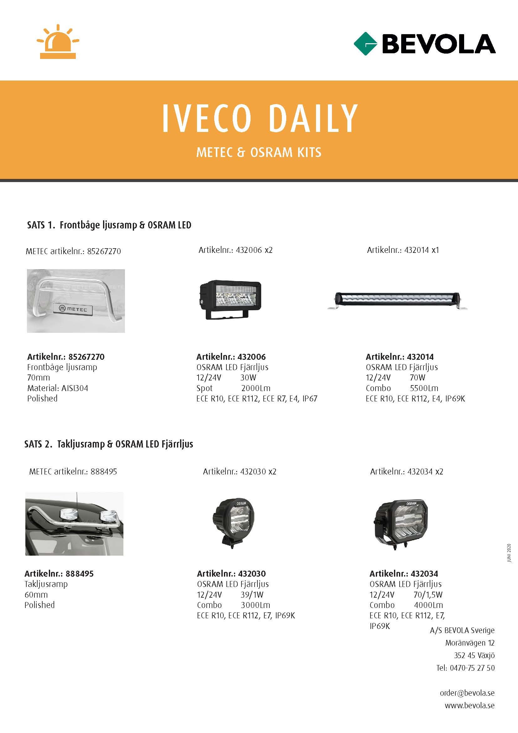 METEC + OSRAM KITS IVECO DAILY