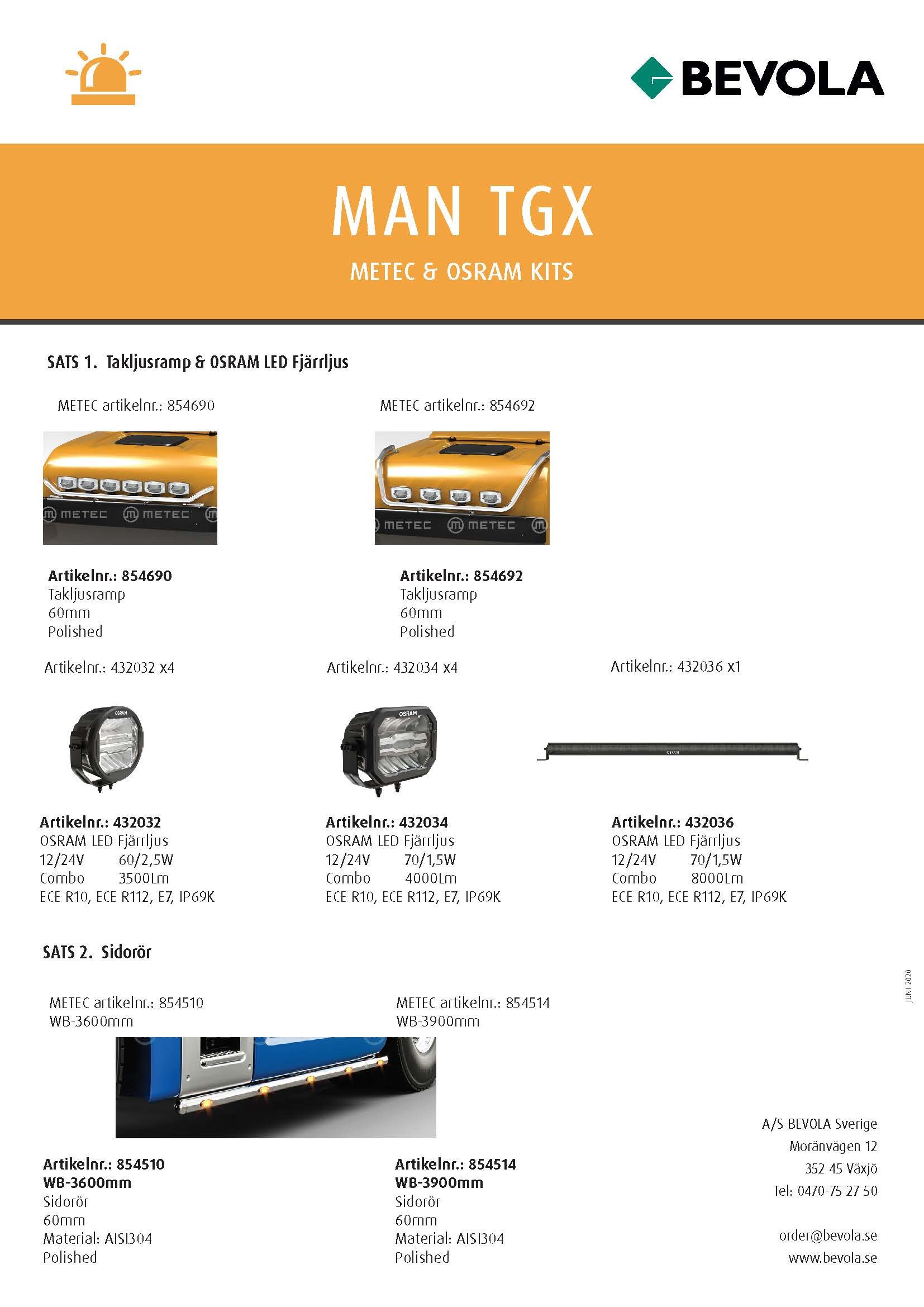 METEC + OSRAM KITS MAN-TGX